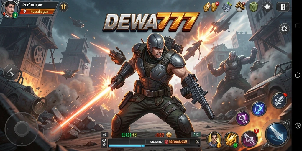 Screenshot gameplay DEWA777 menampilkan aksi mendebarkan dan karakter yang dinamis.