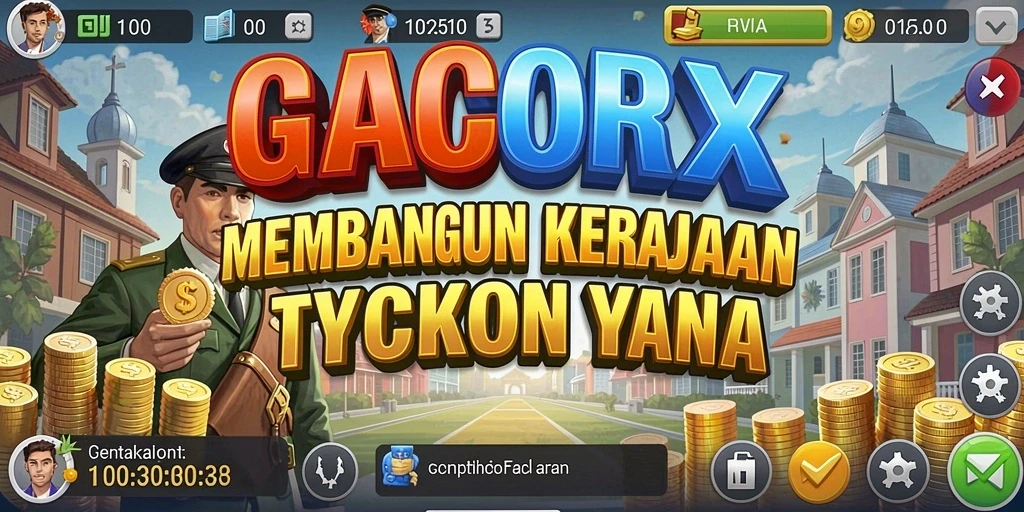 Tampilan gameplay GACORX dengan berbagai elemen Tycoon yang seru.