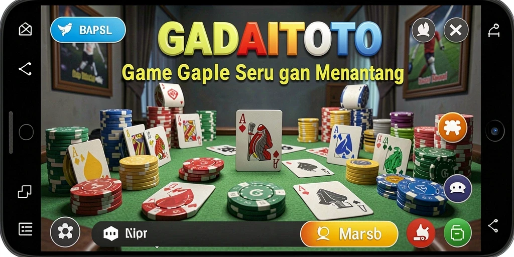 Tampilan gameplay GADAITOTO yang menampilkan strategi Gaple yang menantang.