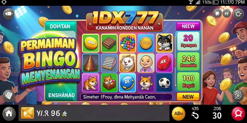 Tampilan gameplay seru dari permainan Bingo IDX777.