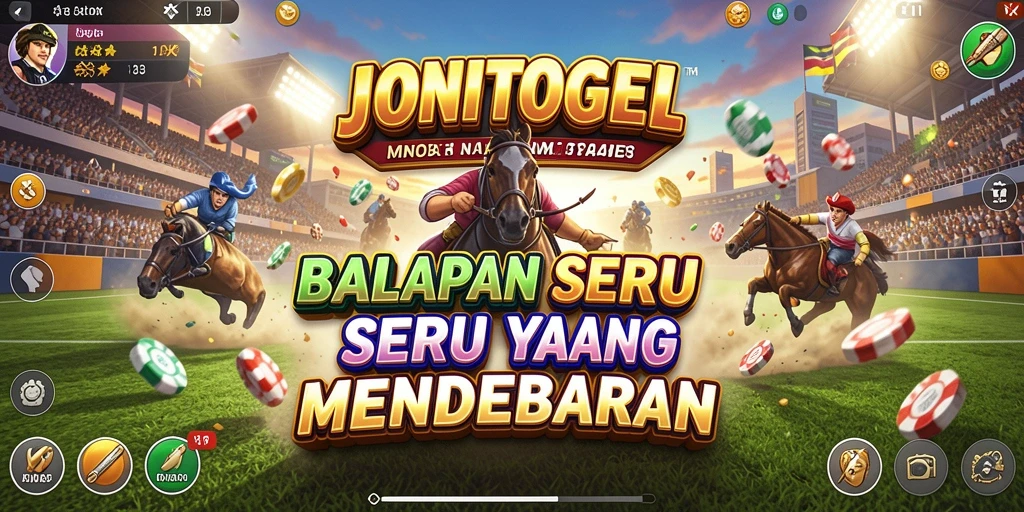 Tampilan gameplay JONITOGEL yang mendebarkan saat balapan.