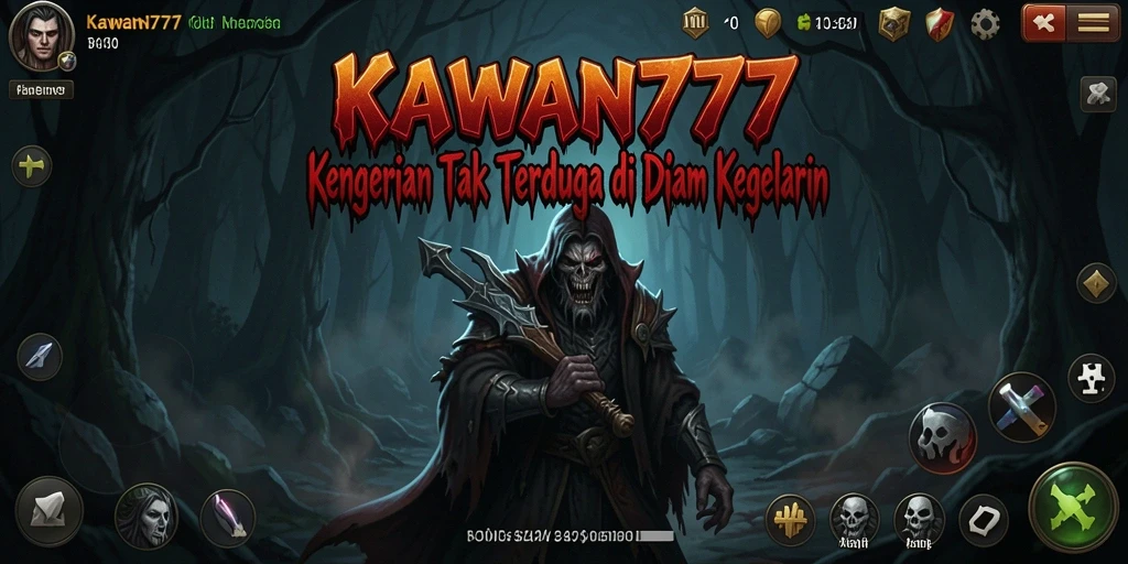 Gameplay KAWAN777 menunjukkan suasana horror yang mencekam.