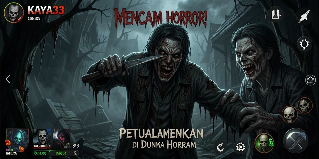 Gameplay mencekam di KAYA33 dengan suasana gelap dan seram.