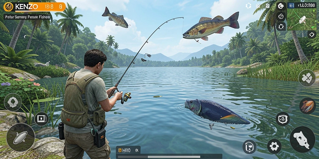 Tampilan gameplay KENZO188 dengan pengalaman memancing yang interaktif dan menarik.