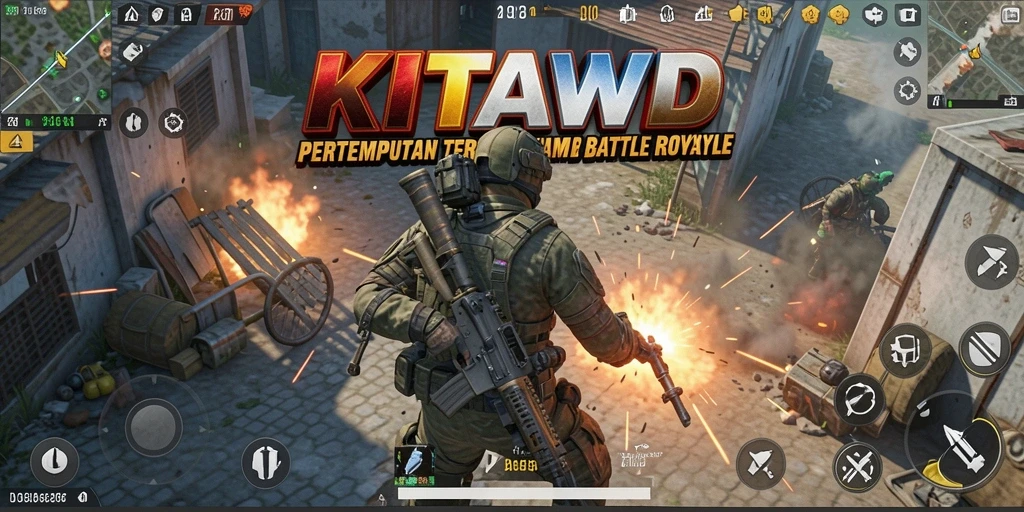 Tampilan gameplay seru dalam pertempuran Battle Royale.