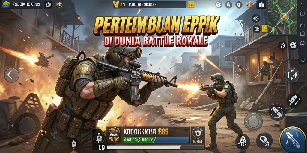 Tangkapan layar menunjukkan aksi seru pertempuran dalam KODOKHOKI889.