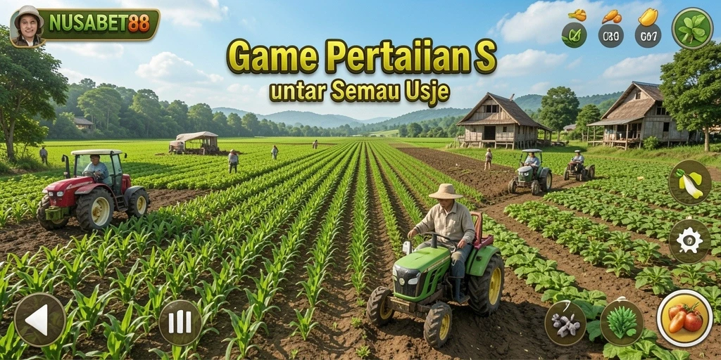 Gameplay seru NUSABET88 menunjukkan aktivitas bertani yang menyenangkan.