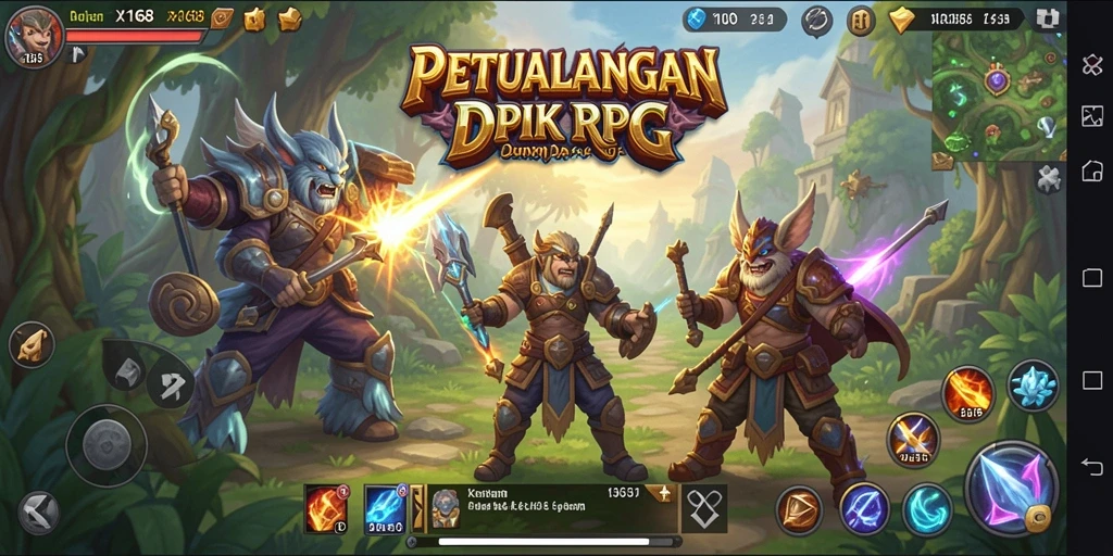 Tampilan gameplay X168 yang memukau dalam pertempuran RPG.