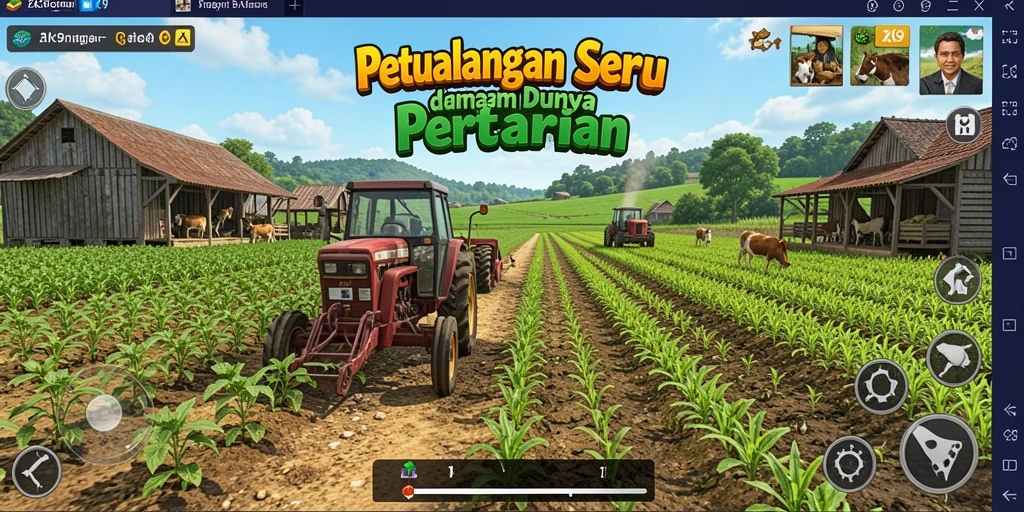 Screenshot gameplay <strong>ZK9</strong> memperlihatkan aktivitas berkebun yang seru.